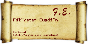 Fürster Eugén névjegykártya